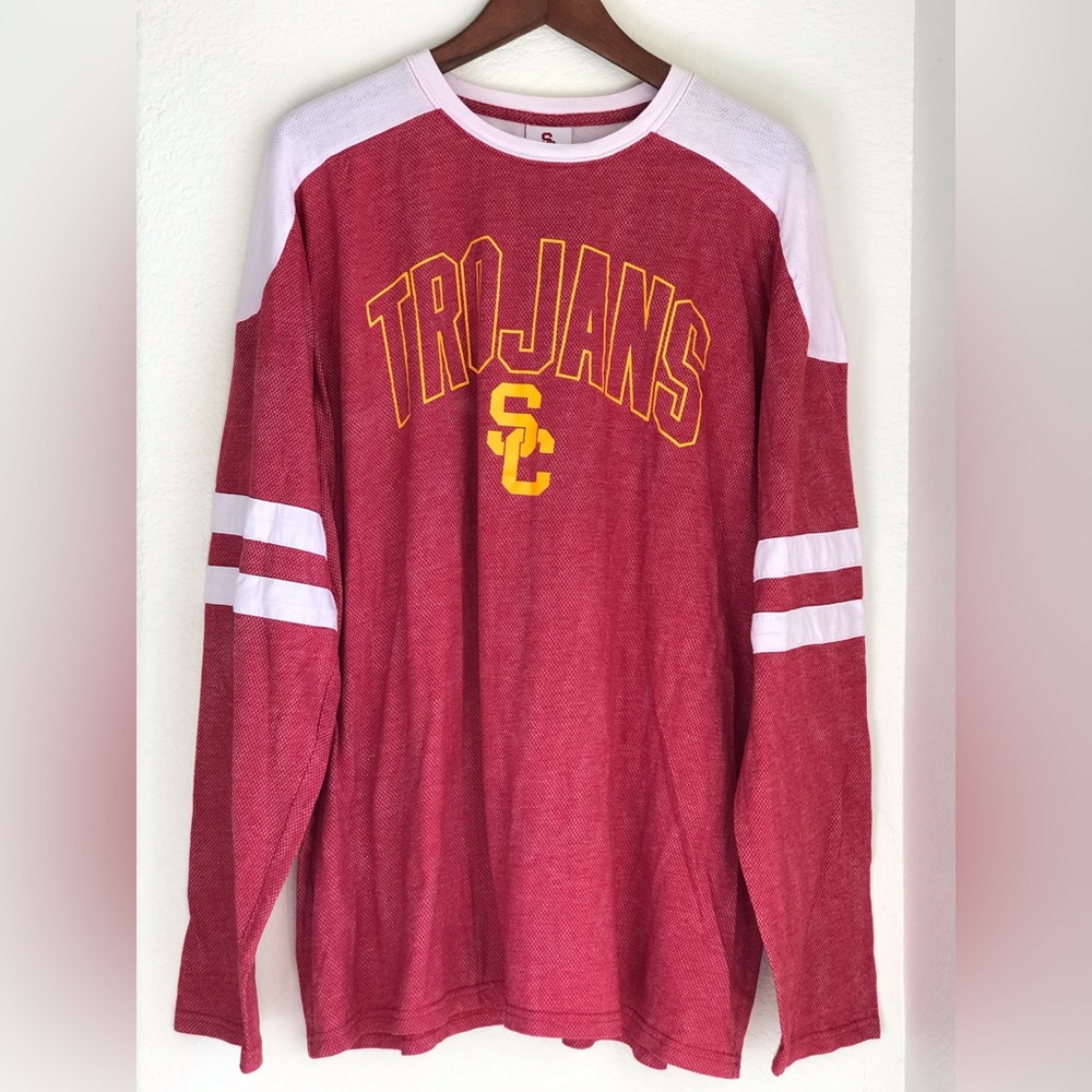 Trojan Apparel SC USC Trojans Long Sleeve Shirt Men’s size XXL 2XL Red White EUC